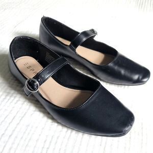 Esprit Womens 6.5 Black Mary Jane Ballet Flats Shoes Minimalist Comfort Nicola